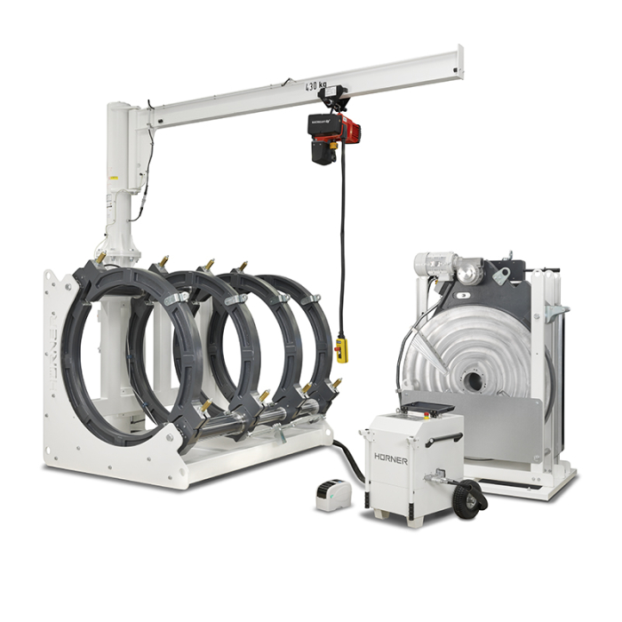 HÜRNER 1400 CNC ECO 2.0 automata jegyzőkönyvezős tompahegesztőgép teljes befogósorozattal 800-1400 +Bluetooth